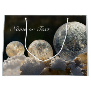 Frozen Soap Bubbles Ice Crystal Winter Nature Name Large Gift Bag