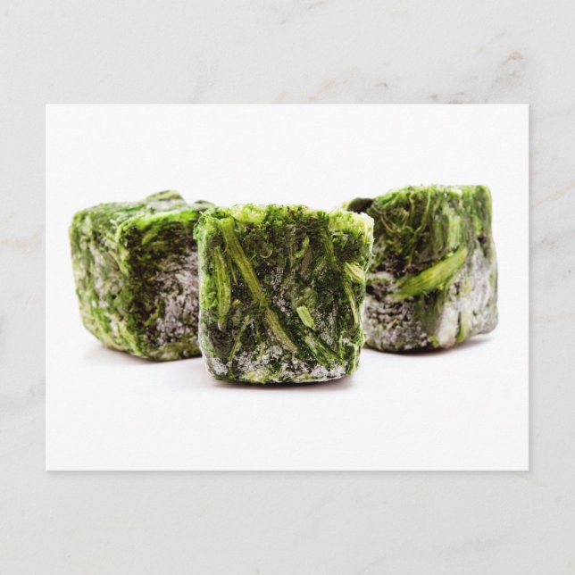Frozen spinach cubes postcard (Front)