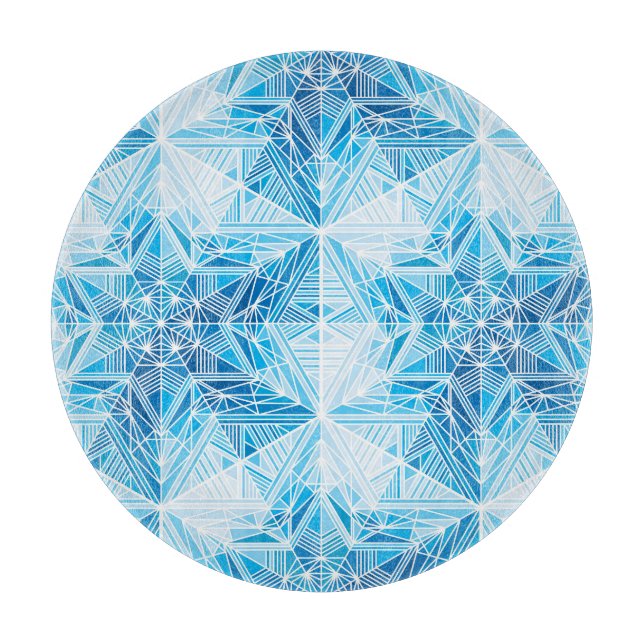 Frozen Stars, Snowflakes Seamless Pattern. Cutting Board (Front)