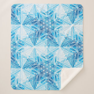 Frozen Stars, Snowflakes Seamless Pattern. Sherpa Blanket