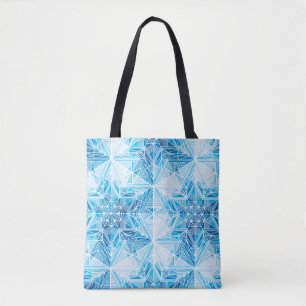 Frozen Stars, Snowflakes Seamless Pattern. Tote Bag