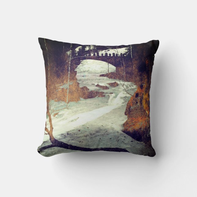 Frozen Stream Melting by Alexandra Cook Throw Pillow (Front)