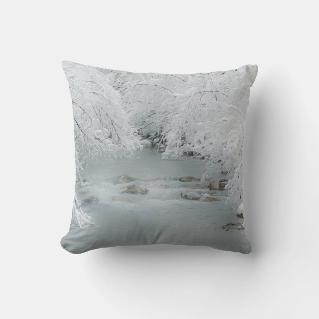 Frozen Stream - Throw Pillow (Front)
