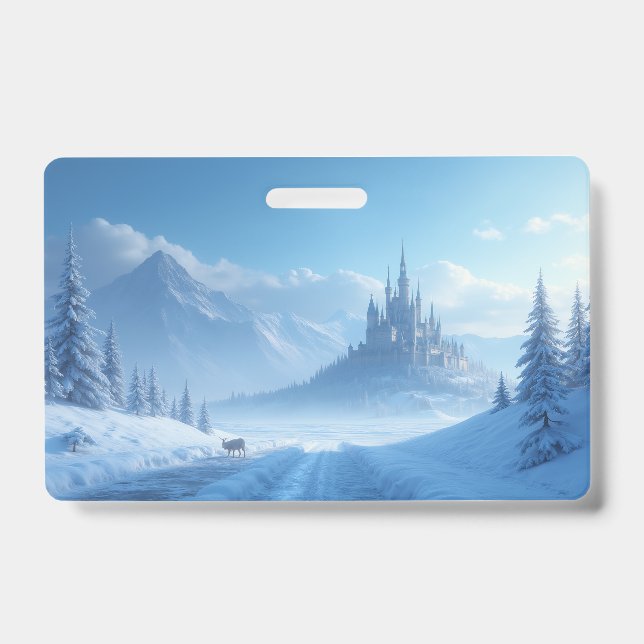 Frozen-style plastic badge (Front)