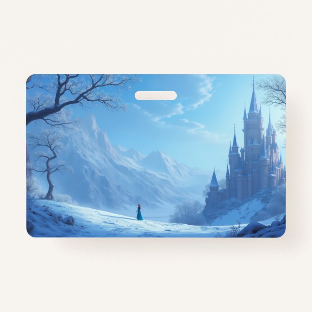 Frozen-style plastic badge (Front)