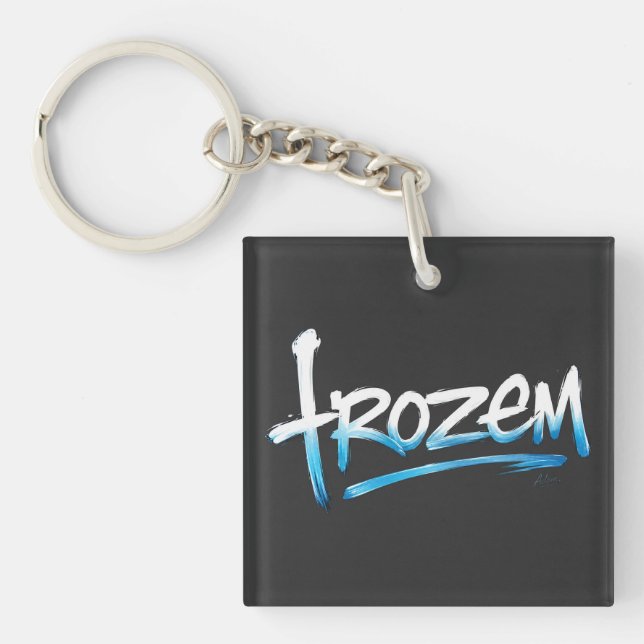 Frozen Text T-Shirt Keychain (Front)