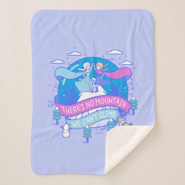 Frozen | There's No Mountains We Can't Climb Sherpa Blanket (Front)