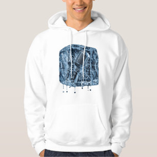 Frozen Vintage Microphone Ice Block Music Art Hoodie