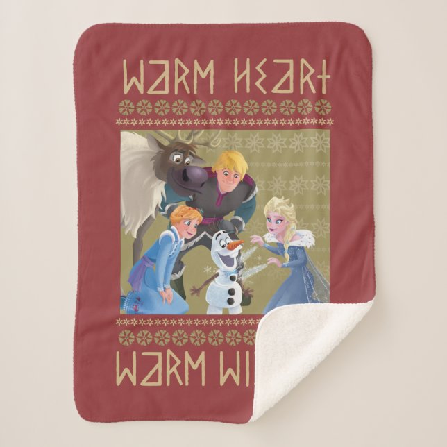 Frozen | Warm Heart Warm Wishes Sherpa Blanket (Front)