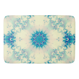 Frozen Water Frosty Blue Winter Snowflake Bath Mat