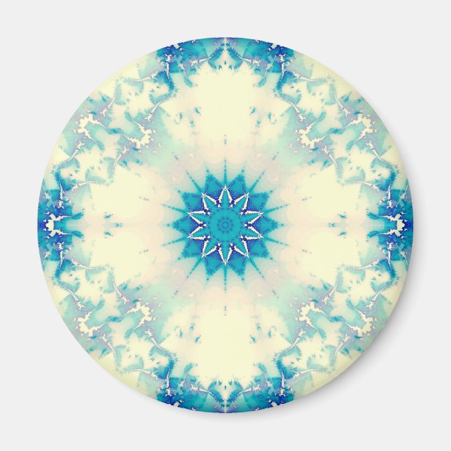 Frozen Water Frosty Blue Winter Snowflake Magnet (Front)