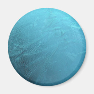 Frozen Water Ice Blue Frost Chic Winter Metallic Magnet