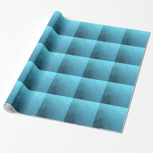 Frozen Water Ice Blue Frost Chic Winter Metallic Wrapping Paper