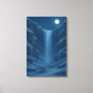Frozen Waterfall Cliff Canvas Print
