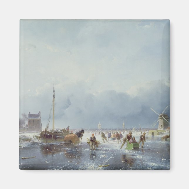 Frozen winter scene magnet (Front)