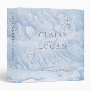 Frozen Winter Silver Snowflakes Wedding Binder