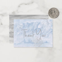 Frozen Winter Snowflake Blue Baby Shower Thank You