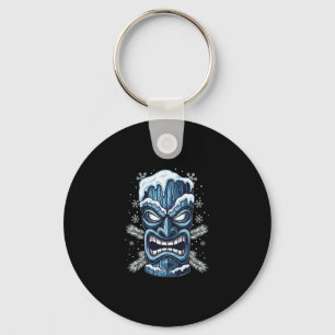 Frozen Winter Tiki Hawaiian Party Luau Cold Holida Keychain