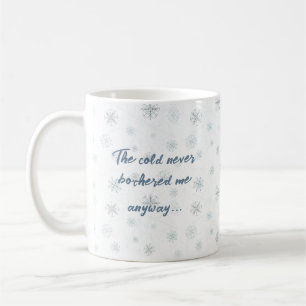 Frozen Winter Vibes - Snowflake Mug with Quote