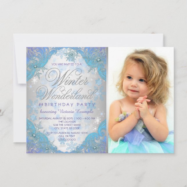 Frozen Winter Wonderland Birthday Party Invitation (Front)