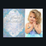 Frozen Winter Wonderland Birthday Party Invitation<br><div class="desc">Frozen winter wonderland birthday party invitation with beautiful teal blue and purple snowflakes and elegant silver typography on a purple and teal blue snowflake background. This elegant frozen snowflake winter wonderland birthday party invitation is easily customized for your event by simply adding your photo and details in the font style...</div>