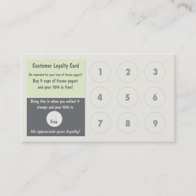 Frozen Yogurt Loyalty Business Card (Front)