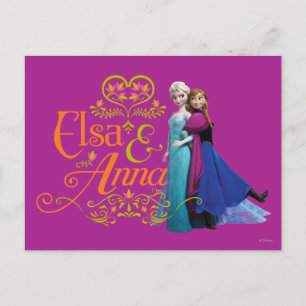 Frozen's Anna and Elsa   Standing Back to Back Postcard