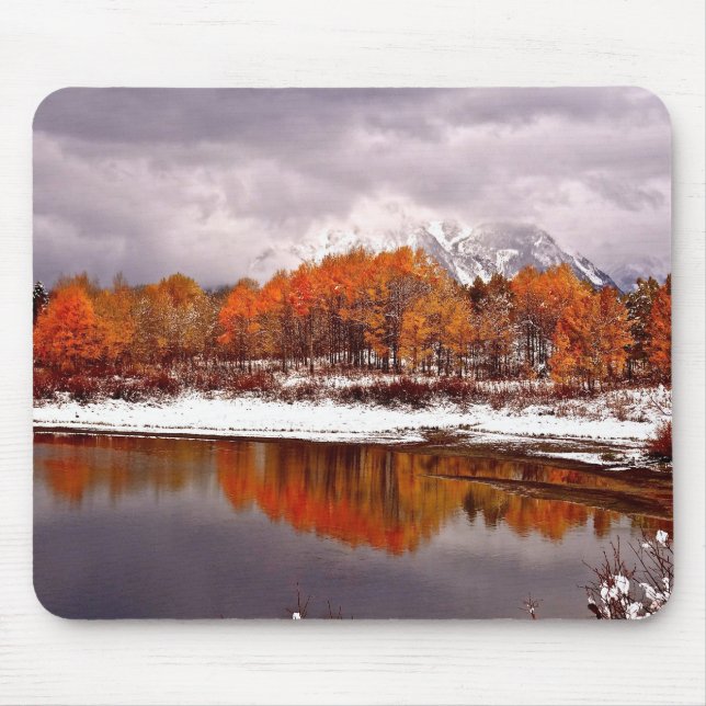 FRST SNOW AT OXBOW BEND IN GRAND TETON MOUSE PAD (Front)