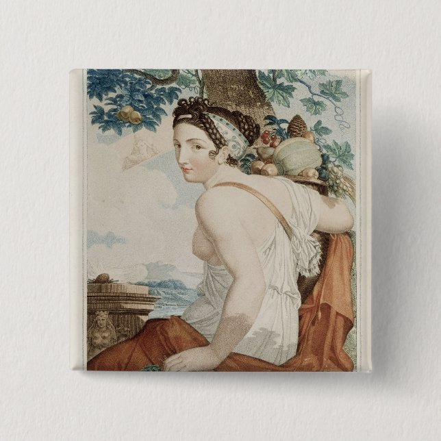 Fructidor  twelfth month of  Republican Calendar 2 Inch Square Button (Front)