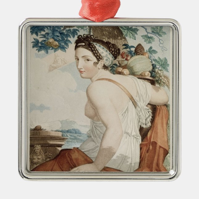 Fructidor  twelfth month of  Republican Calendar Metal Ornament (Front)