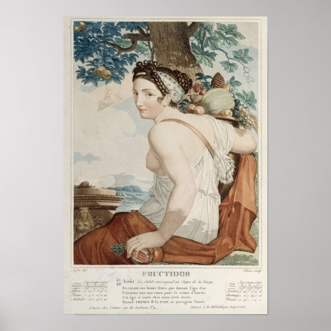 Fructidor  twelfth month of  Republican Calendar Poster (Front)