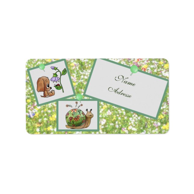 Frühling  adressaufkleber label (Front)