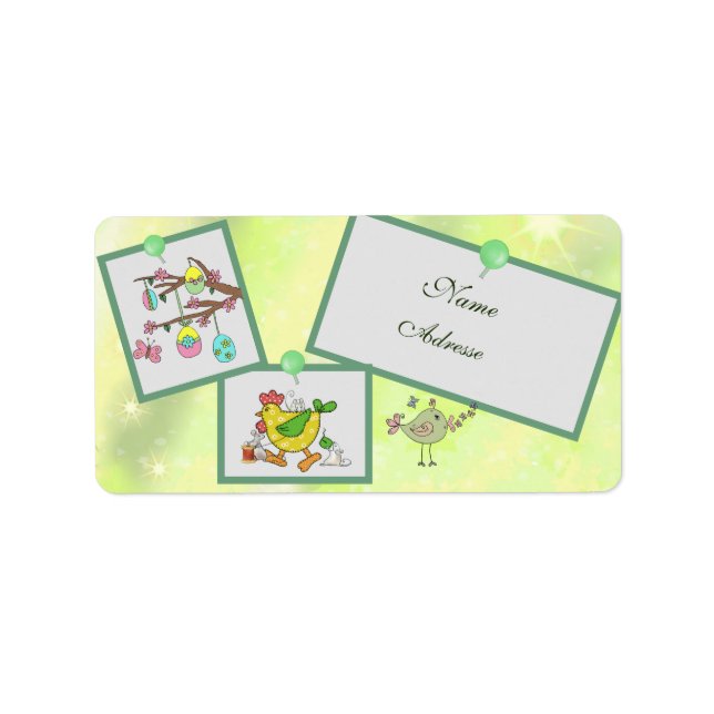 Frühling  adressaufkleber label (Front)