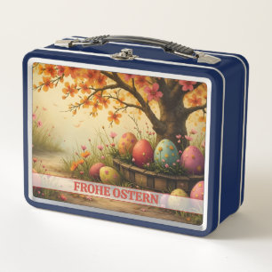 Frühlingsblütenzauber mit Ostereierpracht Metal Lunch Box