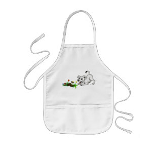 Frühlingserwachen, Welpe mit Schmetterling Kids Apron
