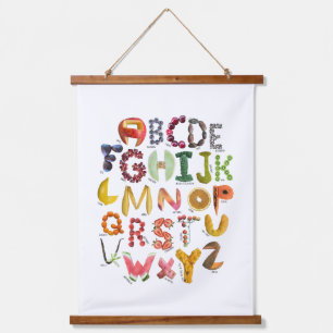 Fruit alphabet hanging tapestry