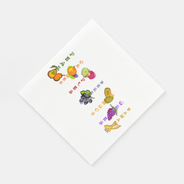 Fruit and Blueberries Napkin (Corner)
