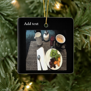 Fruit and Coffee  Ceramic Ornament