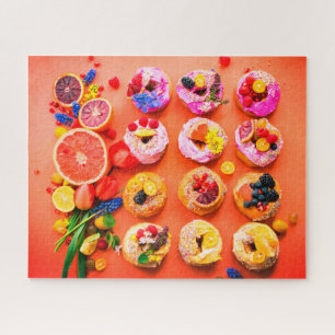 Fruit and doughnut colourful food  jigsaw puzzle
