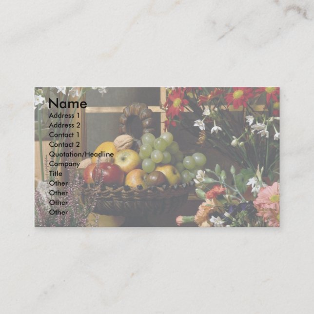 Fruit and flower arrangements business card (Front)
