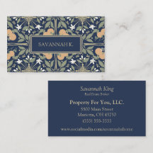 Fruit and Flowers Midnight Blue