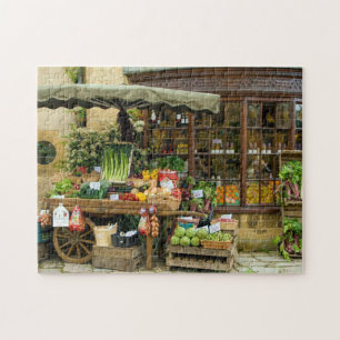 Fruit and Veg Colourful English Village Store Jigsaw Puzzle