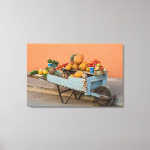 Fruit and vegetable cart, Cuba Canvas Print