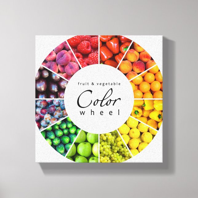 Fruit and vegetable colour wheel (12 colours) canvas print (Front)