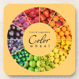 Fruit and vegetable colour wheel (12 colours) coaster