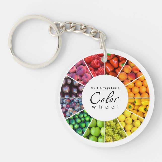 Fruit and vegetable colour wheel (12 colours) keychain (Front)
