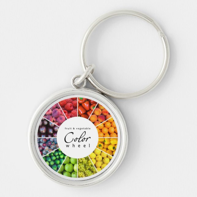 Fruit and vegetable colour wheel (12 colours) keychain (Front)