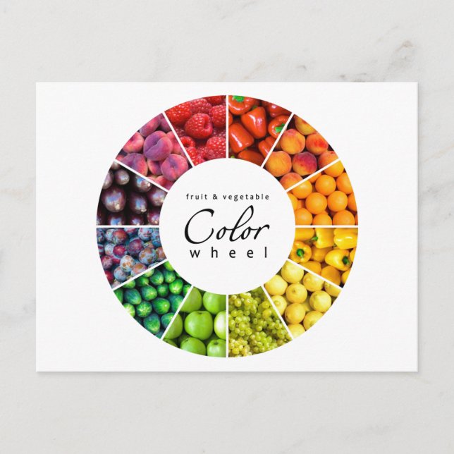 Fruit and vegetable colour wheel (12 colours) postcard (Front)