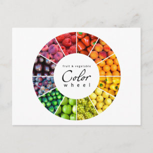 Fruit and vegetable colour wheel (12 colours) postcard