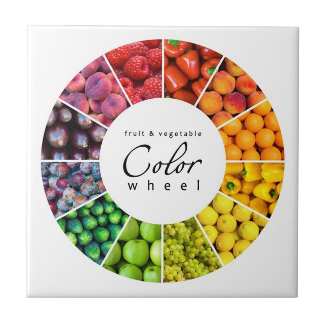Fruit and vegetable colour wheel (12 colours) tile (Front)
